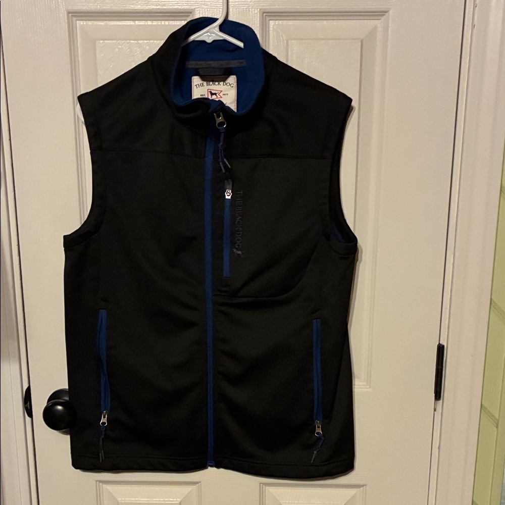 The Black Dog Men's Black and Blue Vest